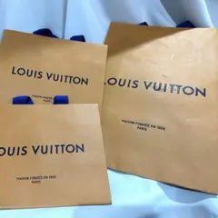 【ルイヴィトン】ショップ袋　3枚セット　オレンジ　茶色　プレゼント　クリスマス