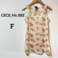 CECIL McBEE セシルマクビー 花柄タンクトップ ノースリーブカットソー