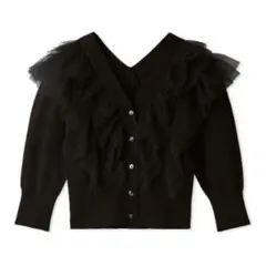 snidel Sustainableチュールフリルコンビカーデプルオーバー