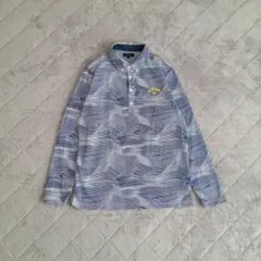 未使用！　キャロウェイゴルフ　長袖　ポロシャツ　総柄　ボーダー　薄手