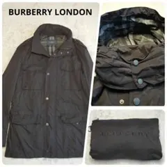 バーバリーロンドン ナイロンジャケット パッカブル ノバチェック ブラック