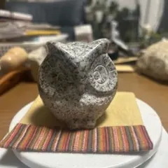 フクロウ御影石　美品　高級