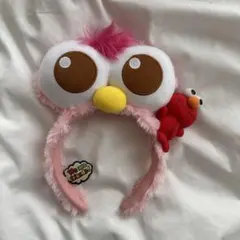 エルモ付きピンクフワフワカチューシャ