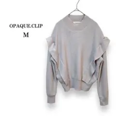 美品【OPAQUE.CLIP】オペークドットクリップ　デザインフリルニット　M