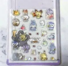 【匿名配送】ポケピース ぷっくり シール 紫 ゴンベ ニャスパー おすそ分け