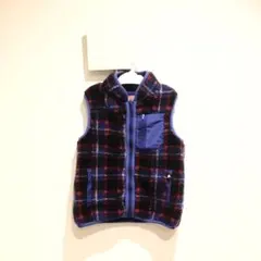 F.O.キッズ エフオーキッズ ブルー ブラック チェックボアベスト 130