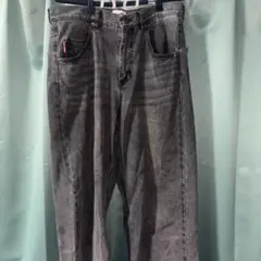 9090 ダークグレー ワイドレッグデニム - メルカリ