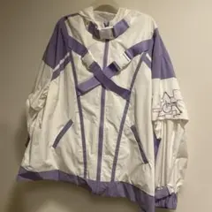 天使界隈 パープル ホワイト パーカー ショートパンツ レッグウォーマー