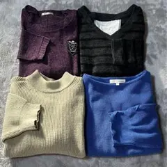 ★しまむら他ニットセーターいろいろ4点セット【未使用品、中古、難あり品】含む
