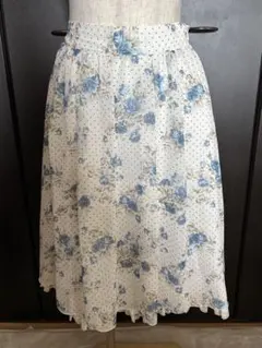 L'EST ROSE フレアスカート 花柄 ドット レースのサムネイル