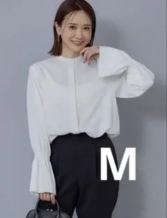 しまむら 田中里奈さんプロデュース mysa ギャザーカフスブラウス Mサイズ