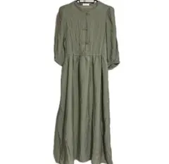 earth music&ecology オリーブグリーン シャツワンピースフリー
