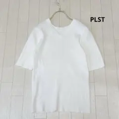 ♦︎美品♦︎PLST★リブカットソー　Ｖネック　半袖　size M