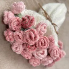 バラ ローズピンク グラデーション 花束ブランケット78cm ハンドメイド