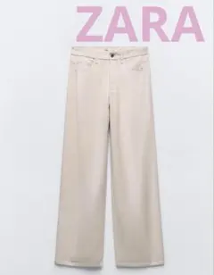 新品　ザラ　ZARA　TRF WIDE-LEG ハイライズ シャイニー パンツ
