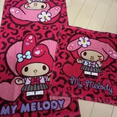 マイメロヒョウ柄フェイスタオルとハンドタオル