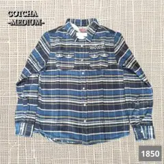 A-1850〈GOTCHA〉ネルシャツ M 青系 チェック