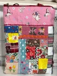 ミニショルダーバッグ　ポシェット　パッチワーク　ハンドメイド　一点物