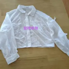キッズ140サイズ　Lovetoxic　白ブラウス　袖デザイン有り