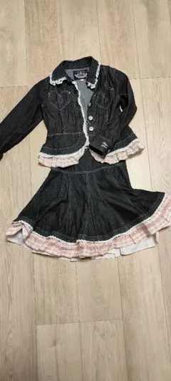 メゾピアノ　ブラックデニム　セットアップ　120