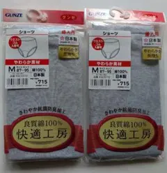 GUNZE 快適工房　綿100% ショーツ Mサイズ 2枚セット　グレー