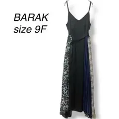 BARAKキャミソール プリーツロングワンピース 切替デザイン ブラック 9F