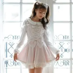 LIZLISA トリプルリボンフリルセットアップ ピンク