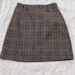 【匿名配送】ブラウン チェック タイト ミニスカート y2k 韓国
