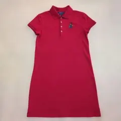 ポロラルフローレン ポロベア 刺繍 半袖 ポロワンピース 160cm 赤
