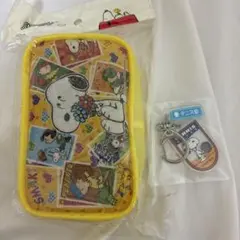 スヌーピー ポーチ キーホルダー付き