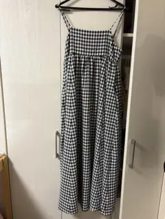 【一度のみ着用】ローリーズファーム ギンガムチェック キャミワンピース フリー