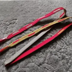 ヴィンテージ　帯締め　金銀・赤　着物和服呉服　和装小物　昭和レトロビンテージ