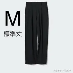 ユニクロ　タックワイドパンツ M 黒　ブラック 標準丈　ワンタック