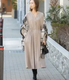 URBAN RESEARCH ROSSO ベージュシャツワンピース