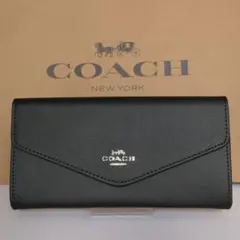 2点 COACH財布 ウォレット レザー　ブラック色　女性　CU158