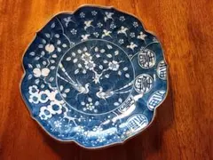 源右衛門 染付 鳳凰 梅鳥文 輪花皿 18cm 有田焼 銘々皿のサムネイル