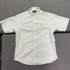 90s〜00s Ralph Lauren 半袖シャツ ホワイト L ポニー刺繍