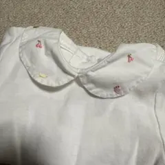 ボンポワン　ホワイト 長袖ボディースーツ