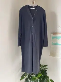 niko and （ニコアンド） リブ編み ロングカーディガン ダークグレー 春