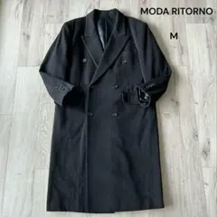 カシミヤ混 チェスターコート ダブル 黒 ヴィンテージ