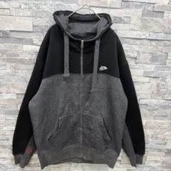 NIKE ナイキ スウェットパーカー バイカラーフーディ グレー ブラック M