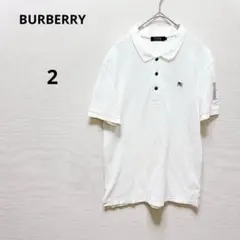 バーバリー　半袖ポロシャツ ホワイト　ロゴ刺繍　コットン100% 無地 シンプルのサムネイル