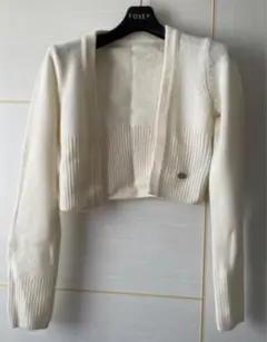 FOXEY カーディガン リトル 38 カシミヤ ロゴプレート付