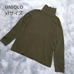 UNIQLO　タートルネック　大きいサイズ　xl　モスグリーン　綿　重ね着