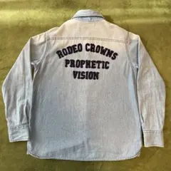 Rodeo Crowns ダメージ加工デニム長袖シャツ