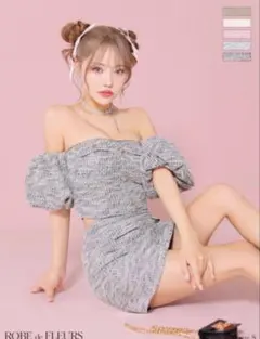 ROBE de FLEURS ツイードセットアップ ライトブルー XS - メルカリ