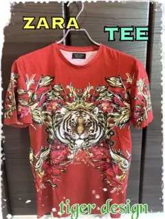 ♦️希少♦️ZARA Tシャツ　総柄　夏　プリントT ストリート系