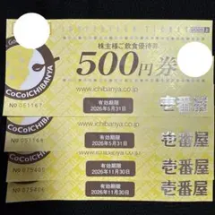 COCO壱番屋 500円食事券 4枚セット　2000円分のサムネイル