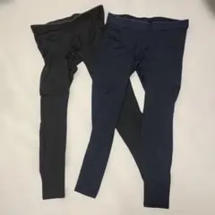 UNIQLO　メンズ　AIRism レギンス 2枚セット XL 黒 ネイビー