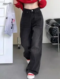 SHEINブラックワイドデニム Lサイズ 最終値下げ